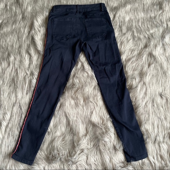 Zara Z1975 navy jeans w stripes - Picture 2 of 5